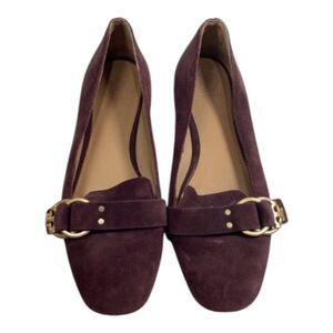 Elegant Tory Burch Burgundy Suede Loafers
